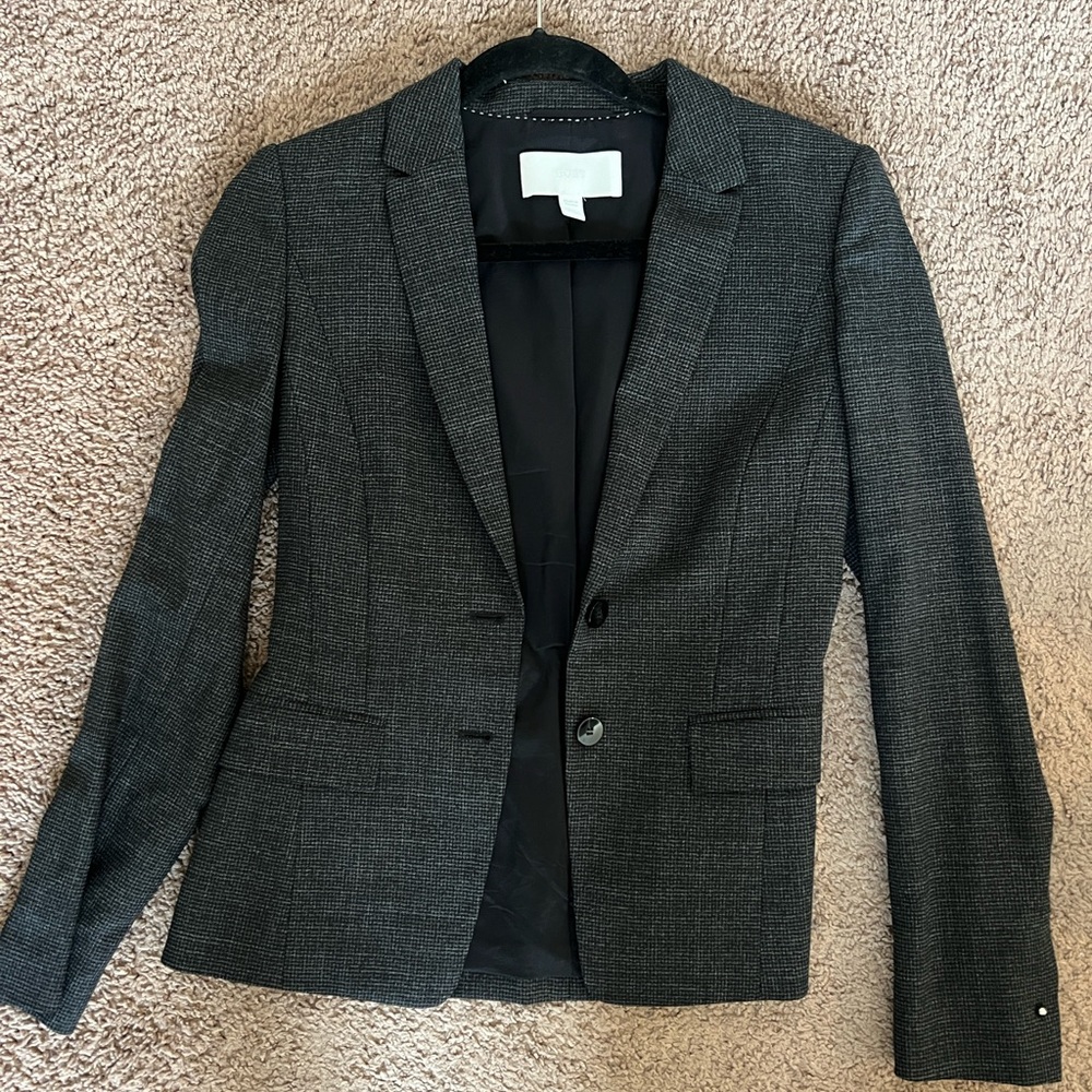 Hugo Boss Grey & Black Blazer Size 2